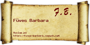 Füves Barbara névjegykártya
