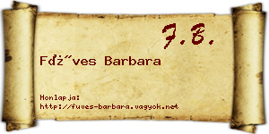 Füves Barbara névjegykártya